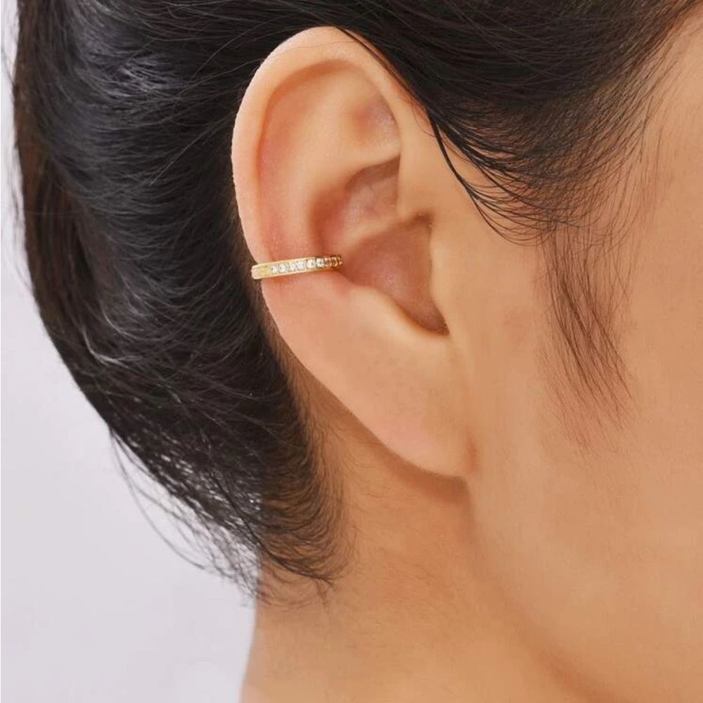 Rhinestone copper ear cuff